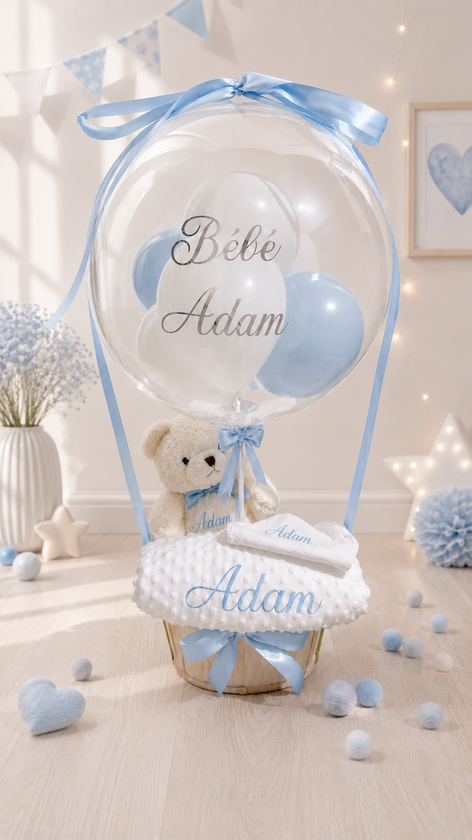 Ballon plaid +peluche+bavoir
