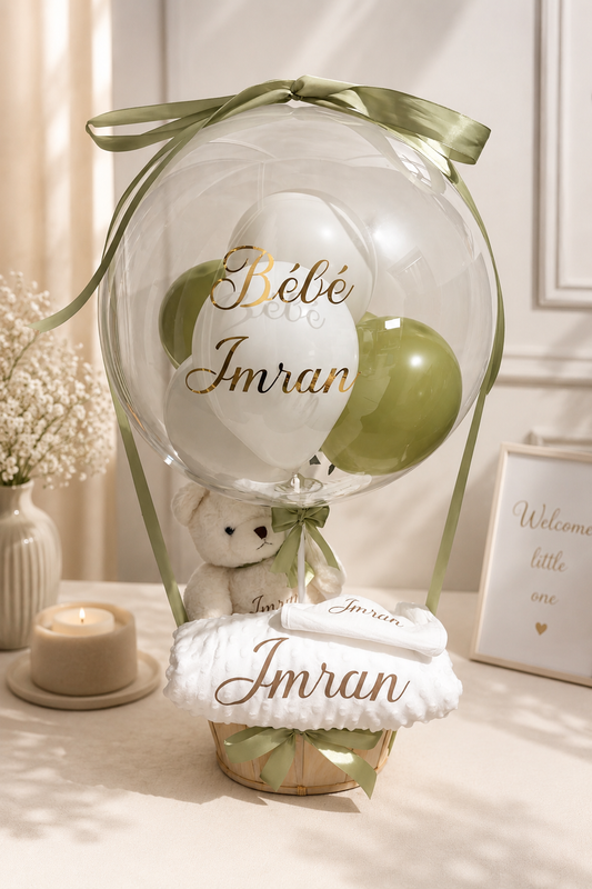 Ballon plaid +peluche+bavoir