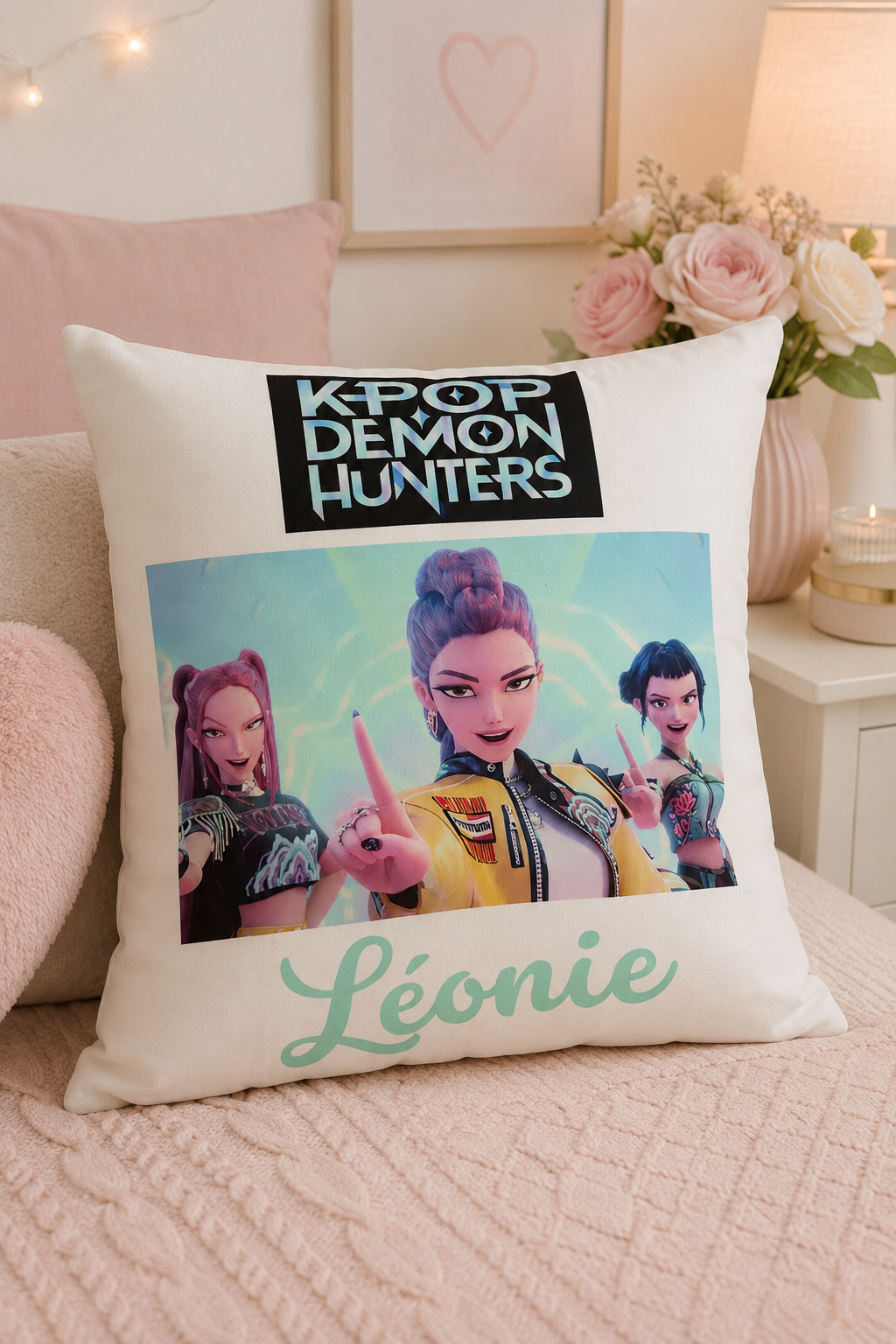Coussin kpop demon hunters personnalisé