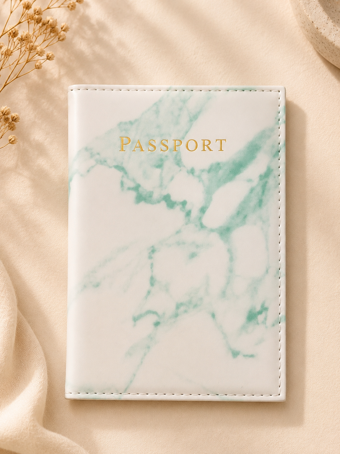 Pochette passeport marbrée